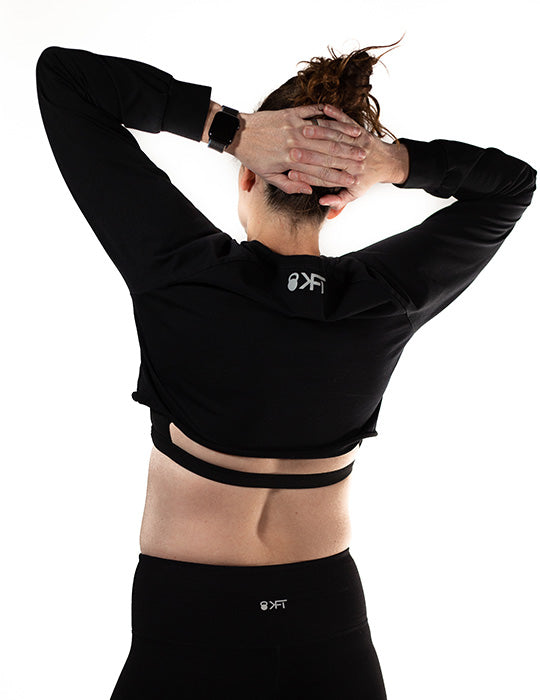 Long Sleeve Crop - Inky Black