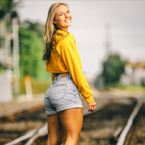 Long Sleeve Crop - Marigold